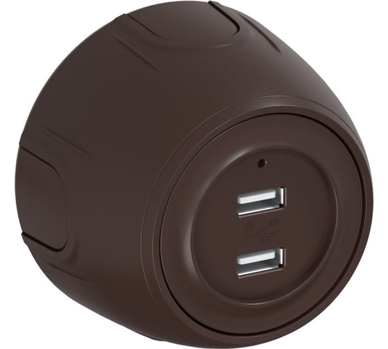 Изображение товара Накладная розетка OneKeyElectro (наружная) USB двойная Rotondo, с подсветкой, цвет коричневый 7700898