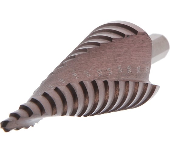 Изображение товара Сверло ступенчатое PRO 4 - 32 мм, HSS-Co, спиральный профиль, трехгранный хвостовик ТУНДРА 7546785