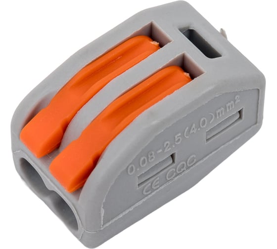 Изображение товара Соединительная клемма с рычагами Сириус А 2 отверстия (100шт) SKL222O-2-Gr