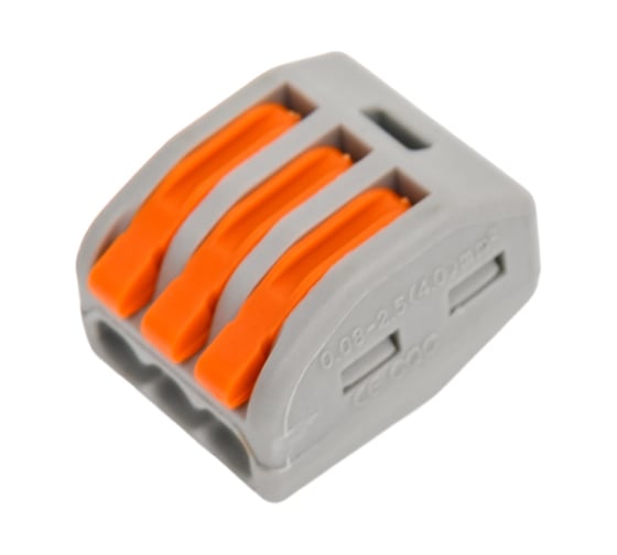 Изображение товара Соединительная клемма с рычагами Сириус А 3 отверстия (100шт) SKL222O-3-Gr