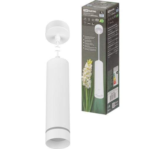 Изображение товара Спот потолочный, светильник подвесной LED, 7 Вт, 230 В, 50 Гц, 4000К, IP20, "Вероника", белый TDM ELECTRIC SQ0356-0422