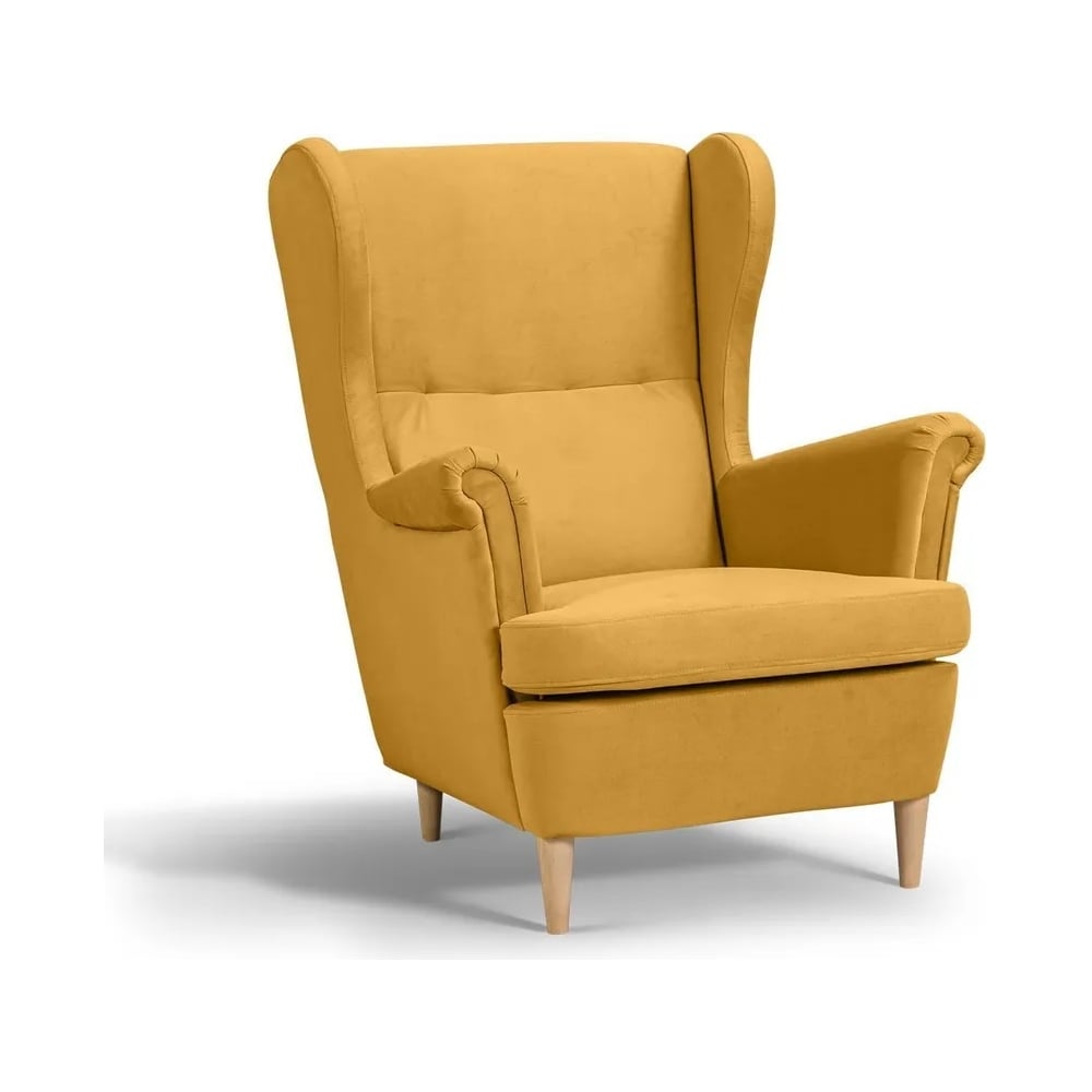 Изображение товара Кресло Salotti НИЛЬС желтый с велюровой обивкой, долговечное и стильное