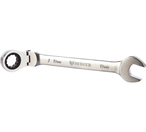 Изображение товара Комбинированный трещоточный ключ с шарниром 17 мм Berger BG BG1246