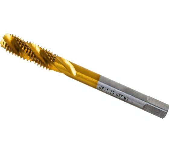Изображение товара Метчик M8x1,25 HSS M2 TiN спиральный ПрофОснастка №425 арт. 50221025