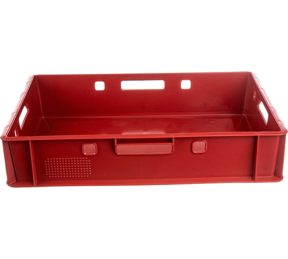 Изображение товара Мясной сплошной ящик, 600x400x120мм, красный ТАРА Е1 06903