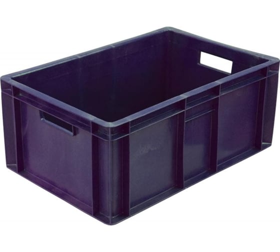 Изображение товара Мясной сплошной ящик, 600x400x250мм, синий, вес 2.2 кг Тара.ру 01172