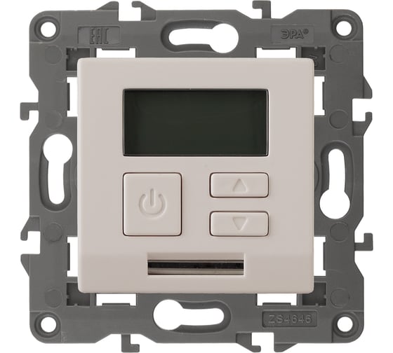 Изображение товара Терморегулятор ЭРА 14-4111-02 универс. 230В-Imax16А, IP20, Elegance, сл.кость Б0034376