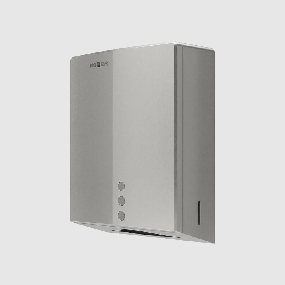 Изображение товара Диспенсер для бумажных полотенец Nofer industrial evo из нержавеющей стали матовый 04046.S Изображение товара Диспенсер для бумажных полотенец Nofer industrial evo из нержавеющей стали матовый 04046.S