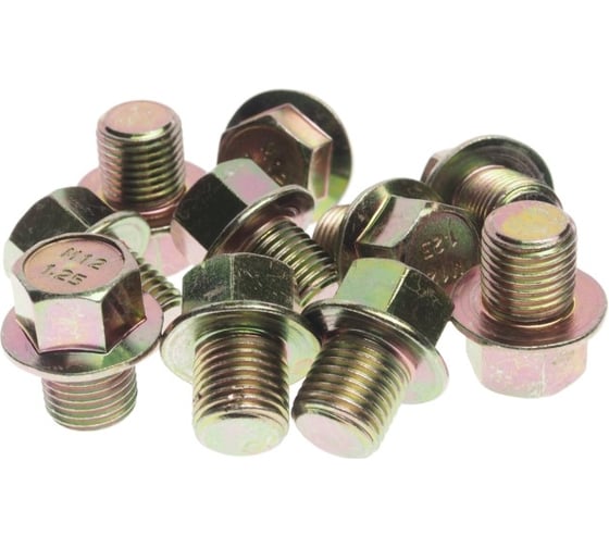 Изображение товара Набор маслосливных пробок JTC размер диам.12 х шаг 1.25 х длина 12.4 х шестигр.14 мм 10 шт. 2002