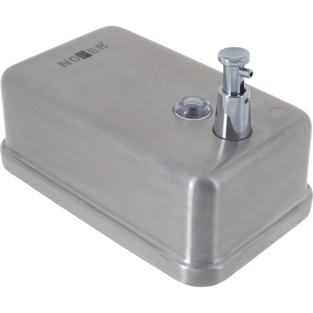 Изображение товара Диспенсер для мыла Nofer INOX матовый прямоугольный с пластиком внутри 1200 мл 03041.S