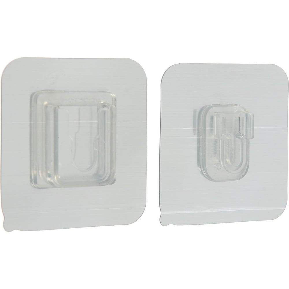 Изображение товара Комплект настенных держателей ТУНДРА krep с клейкой поверхностью, 60x60 мм, цвет хром 7993203