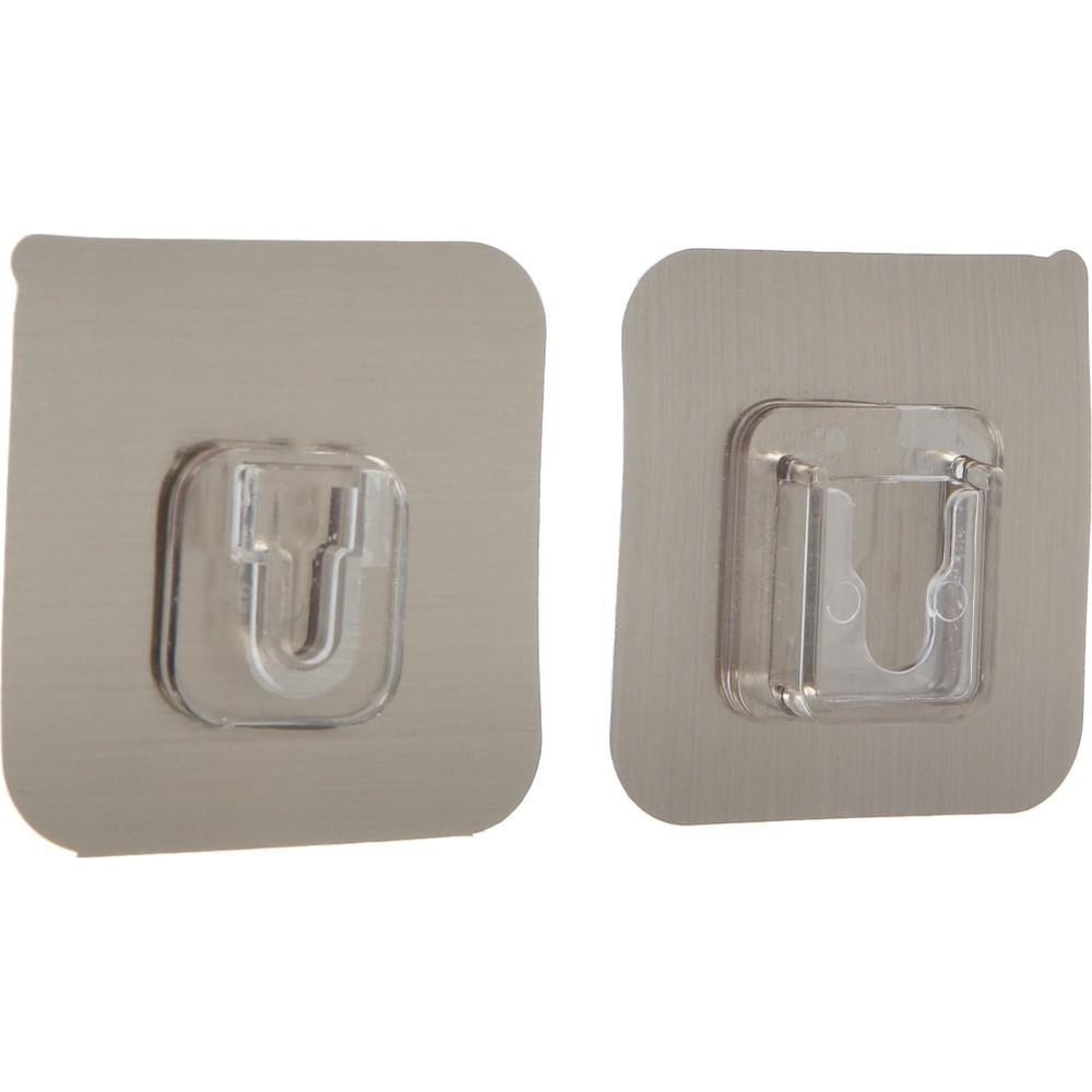 Изображение товара Комплект настенных держателей ТУНДРА с клейкой поверхностью 60x60x10 мм, цвет никель 7044197