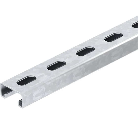 Изображение товара STRUT профиль OBO Bettermann перфорированный по основанию, 41х21x3000 мм, S=2 мм, оцинкованная сталь 1122920