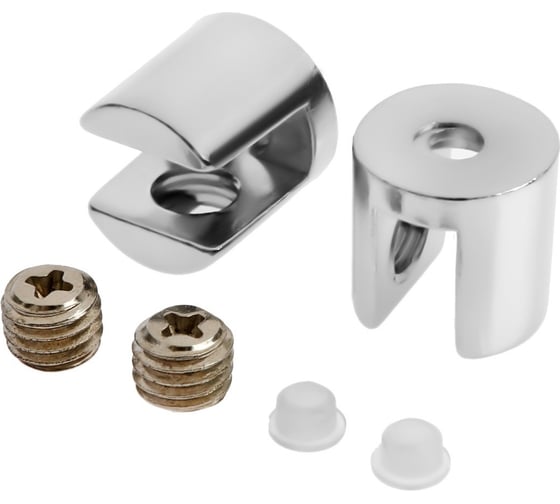 Изображение товара Полкодержатель ТУНДРА PL003, H=8 мм, цвет хром, набор 2 шт. 3836602