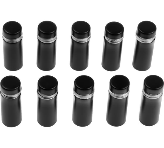 Изображение товара Дистанционный держатель для табличек ТУНДРА 12x30 мм, цвет черный, набор 10 шт. 9558828