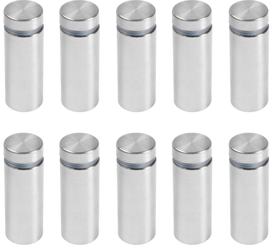 Изображение товара Дистанционный держатель для табличек ТУНДРА 12x30 мм, цвет матовый никель, набор 10 шт. 4679245