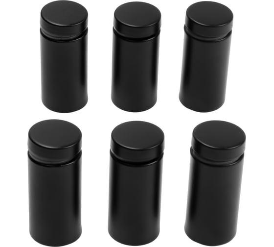 Изображение товара Дистанционный держатель для табличек ТУНДРА 19x40 мм, цвет черный, набор 6 шт. 9558832