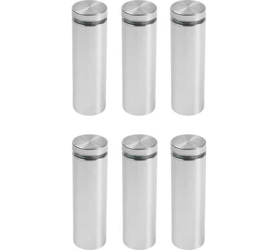 Изображение товара Дистанционный держатель для табличек ТУНДРА 19x60 мм, цвет матовый никель, набор 6 шт. 4679252