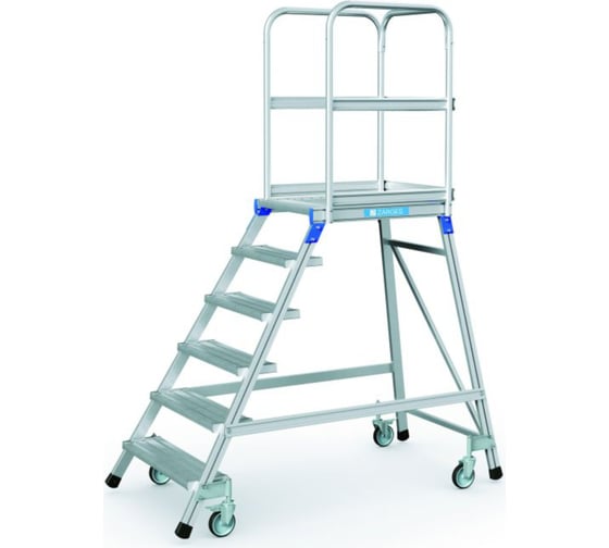 Изображение товара Передвижная подмость Zarges с односторонним подъемом и площадкой 6 ступеней 41974