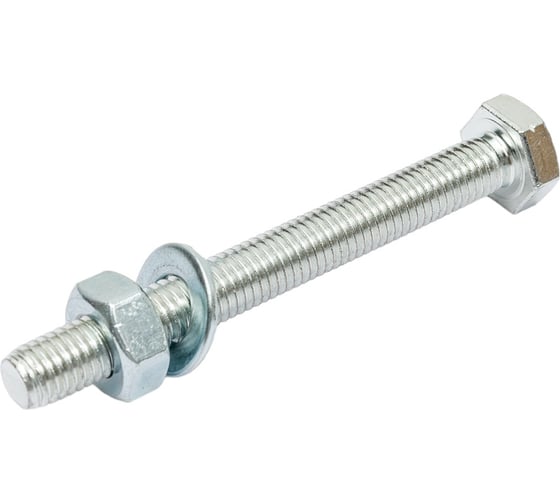 Изображение товара Болт с ш/г полная резьба Качественный КРЕПЕЖ набор DIN 933 10х90 8 шт 0301073 КЧ