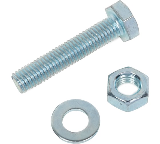 Изображение товара Болт с ш/г полная резьба DIN 933 Качественный КРЕПЕЖ набор 10х50 15 шт 0301065 КЧ