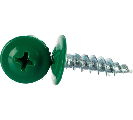 Изображение товара Прессшайба Качественный КРЕПЕЖ 4.2х16 мм, зеленый лист RAL 6002, острая, 250 шт 0200291 КЧ