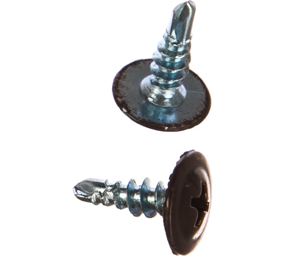 Изображение товара Прессшайба Качественный КРЕПЕЖ 4.2х13 мм, коричневая RAL 8017, сверло, 450 шт 0300299 КЧ