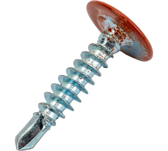 Изображение товара Прессшайба Качественный КРЕПЕЖ 4.2х19 мм, коричневая медь RAL 8004, сверло, 250 шт 0300227 КЧ