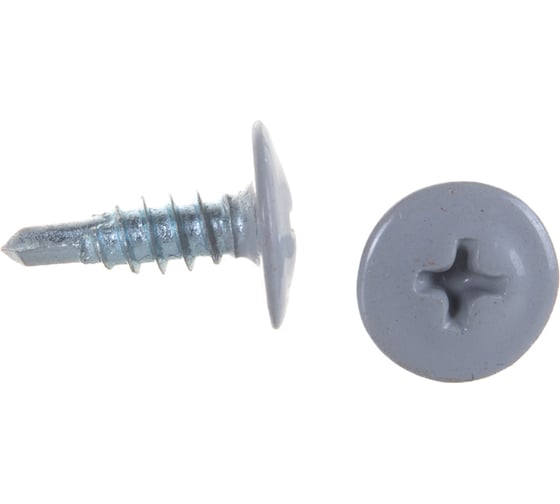 Изображение товара Прессшайба Качественный КРЕПЕЖ 4.2х13 мм, серая RAL 7004, сверло, 450 шт 0300315 КЧ