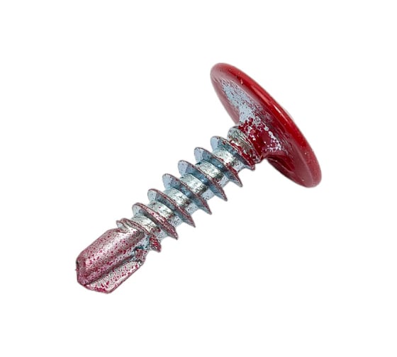 Изображение товара Прессшайба Качественный КРЕПЕЖ 4.2х16 мм, красный рубин RAL 3003, сверло, 250 шт 0300247 КЧ