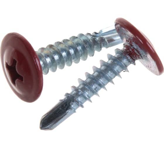 Изображение товара Прессшайба Качественный КРЕПЕЖ 4.2х19 мм, красно-коричневый RAL 3011, сверло, 250 шт 0300245 КЧ