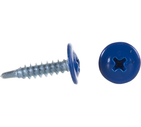 Изображение товара Прессшайба Качественный КРЕПЕЖ 4.2х19 мм, ультрамарин RAL 5002, сверло, 250 шт 0301123 КЧ