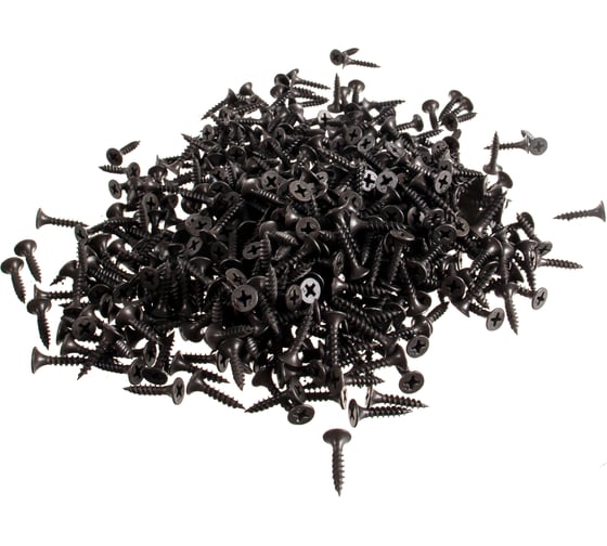 Изображение товара Саморез Качественный КРЕПЕЖ 3.5x19 мм, потай, частая резьба, оксид, 600 шт 0300389 КЧ