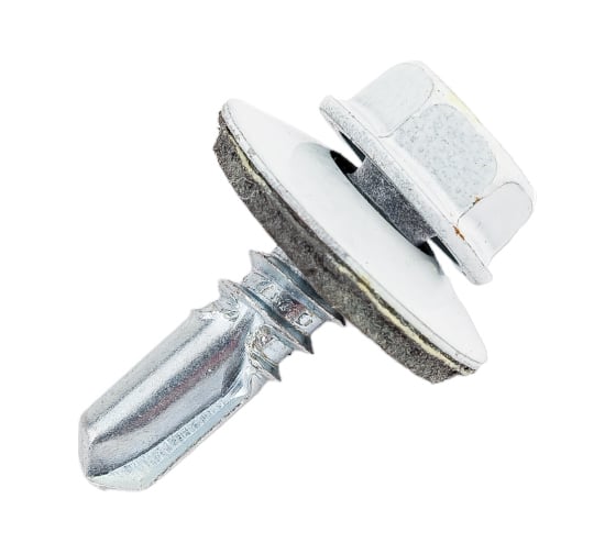 Изображение товара Кровельный саморез Качественный КРЕПЕЖ белый RAL 9003, 5.5х19 мм, 350 шт 1000099 КЧ