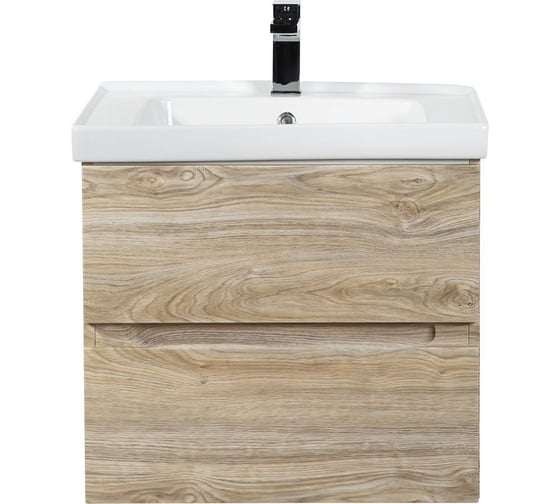 Изображение товара Подвесная база под раковину Art&Max TECHNO с двумя выкатными ящиками, Дуб мелфорд AM-Techno-600-2C-SO-LW823