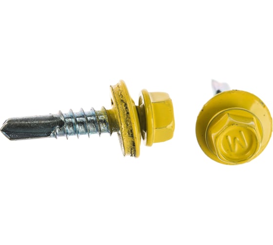 Изображение товара Кровельный саморез Качественный КРЕПЕЖ желтый цинк RAL 1018, 5.5х25 мм, 200 шт 1000201 КЧ