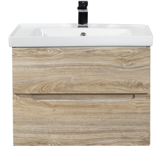 Изображение товара Подвесная база под раковину Art&Max TECHNO с двумя выкатными ящиками, Дуб мелфорд натуральный AM-Techno-700-2C-SO-LW623