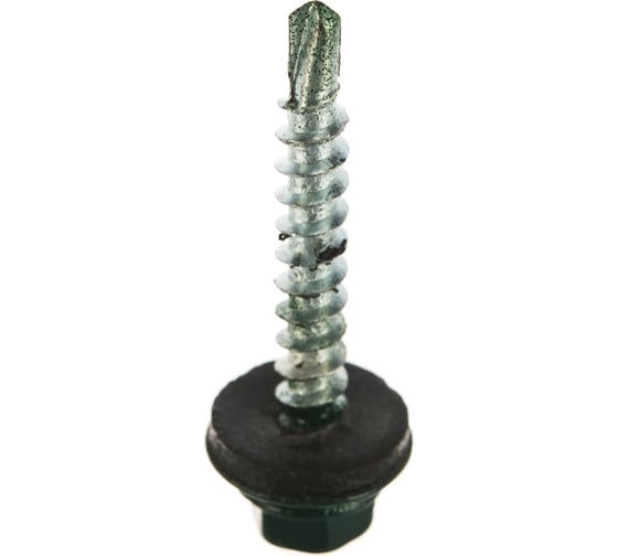 Изображение товара Кровельный саморез Качественный КРЕПЕЖ зеленый мох 4,8\35 RAL 6005 50 шт 0200105 КЧ