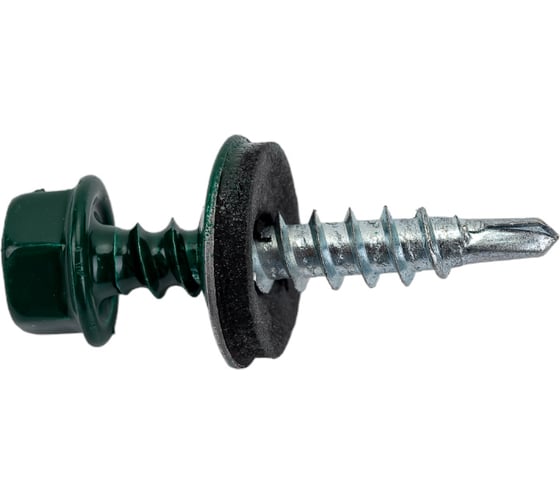 Изображение товара Кровельный саморез Качественный КРЕПЕЖ зеленый мох RAL 6005, 4.8х29 мм, 85 шт 0300103 КЧ