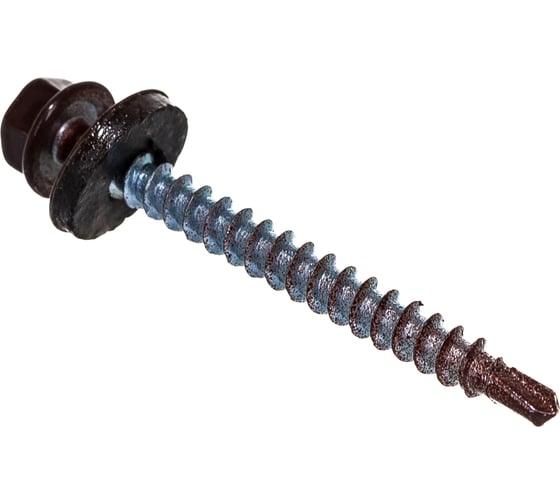 Изображение товара Кровельный саморез Качественный КРЕПЕЖ коричневый RAL 8017, 4.8х51 мм, 200 шт 1000121 КЧ