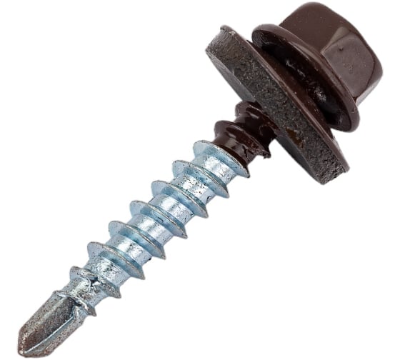 Изображение товара Кровельный саморез Качественный КРЕПЕЖ коричневый RAL 8017, 4.8х29 мм, 55 шт 0200115 КЧ