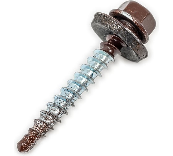 Изображение товара Кровельный саморез Качественный КРЕПЕЖ коричневый RAL 8017, 4.8х38 мм, 50 шт 0200119 КЧ