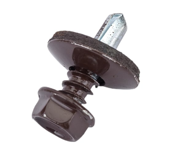 Изображение товара Кровельный саморез Качественный КРЕПЕЖ коричневый RAL 8017, 5.5х19 мм, 60 шт 0200123 КЧ