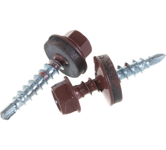 Изображение товара Кровельный саморез Качественный КРЕПЕЖ красная окись RAL 3009, 4.8х29 мм, 200 шт 1000259 КЧ