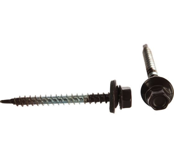 Изображение товара Кровельный саморез Качественный КРЕПЕЖ коричневый 4,8\51 RAL 8017 55 шт 0300121 КЧ