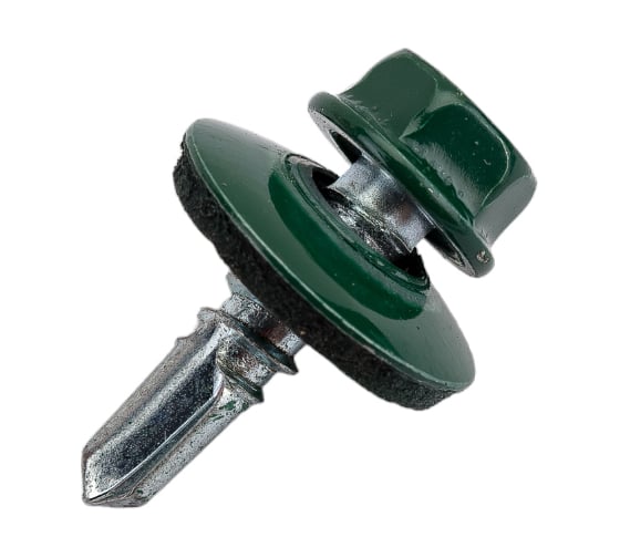 Изображение товара Кровельный саморез Качественный КРЕПЕЖ зеленый мох RAL 6005, 5.5х19 мм, 90 шт 0300111 КЧ