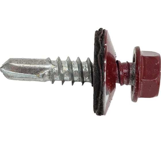 Изображение товара Кровельный саморез Качественный КРЕПЕЖ красный рубин RAL 3003, 5.5х25 мм, 200 шт 1000665 КЧ