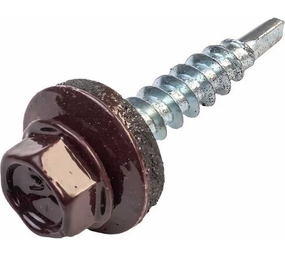 Изображение товара Кровельный саморез Качественный КРЕПЕЖ коричневый RAL 8017, 5.5х25 мм, 50 шт 0200125 КЧ