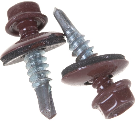 Изображение товара Кровельный саморез Качественный КРЕПЕЖ красная окись RAL 3009, 5.5х25 мм, 200 шт 1000637 КЧ