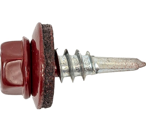 Изображение товара Кровельный саморез Качественный КРЕПЕЖ красное вино RAL 3005, 5.5х19 мм, 90 шт 0300135 КЧ